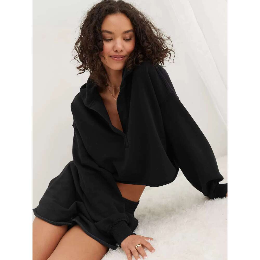 DUOLLB Wholesale Custom Women Cotton Casual Breathable Heavyweight Blank Grey Oversized Cropped Hoodie