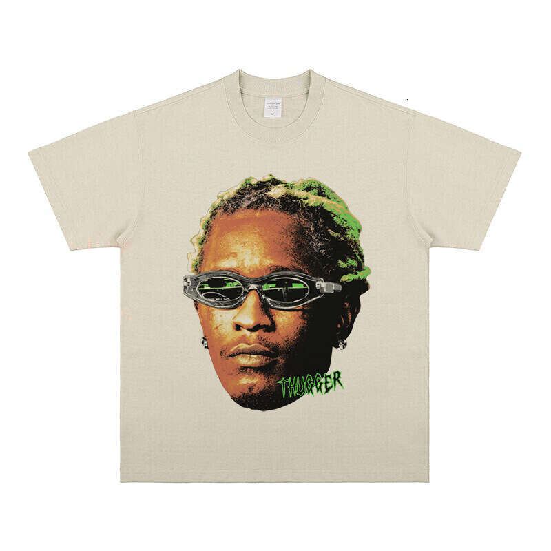 Cotton T European Code Young Thug VTG High Street Rap Hip Hop Digital Printed Short Sleeve Men's Jeff