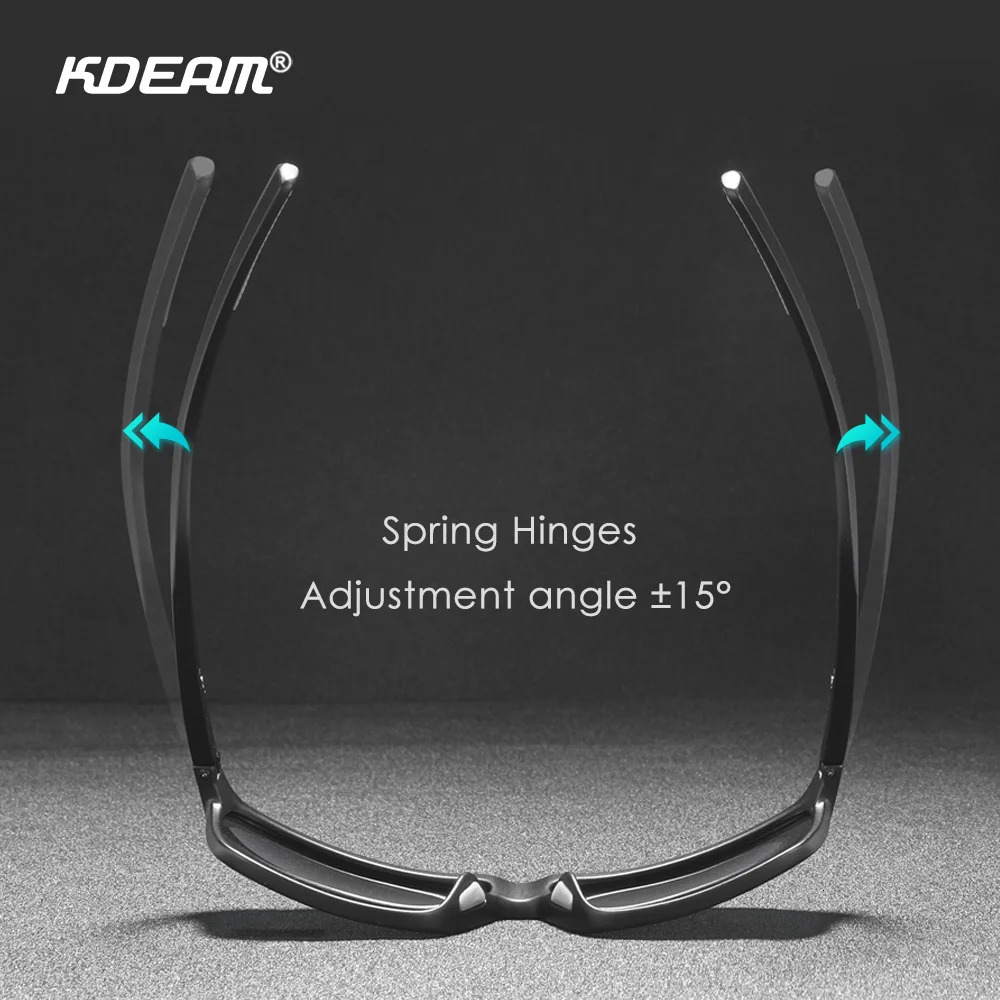 KDEAM Scratch Resistance Sunglasses Men Polarized 100% UV Protection Sun Glasses Integral Spring Hinges And Curved Temples KD029 250221