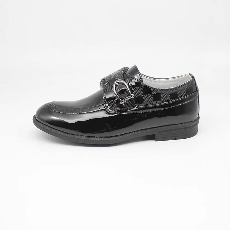 Childrens Leather Shoes For Boys Toddlers Kids Buckle Flats Party Wedding Formal Occasions Performance Show Slip On Shoe 250225