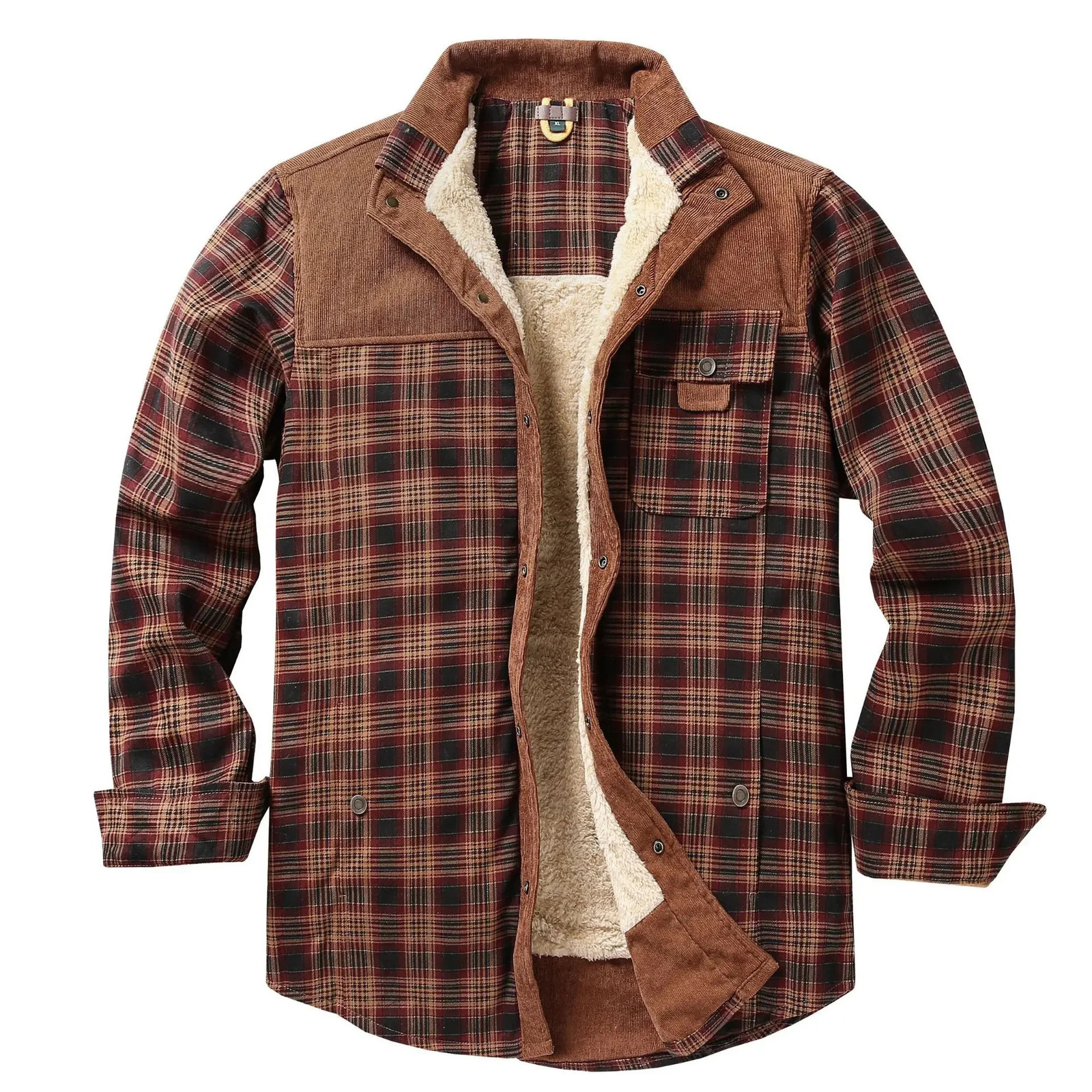 European and American casual checkered thick shirt Mens style wool thread Warm winter Pure cotton jacket SXXXX 250226