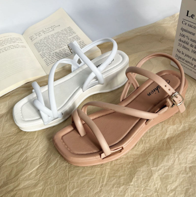 2025 New Designer Women's Wedge Slippers Soft Rubber Material Comfortable Height Raising Sandals Outdoor Beach Waterproof Slippers