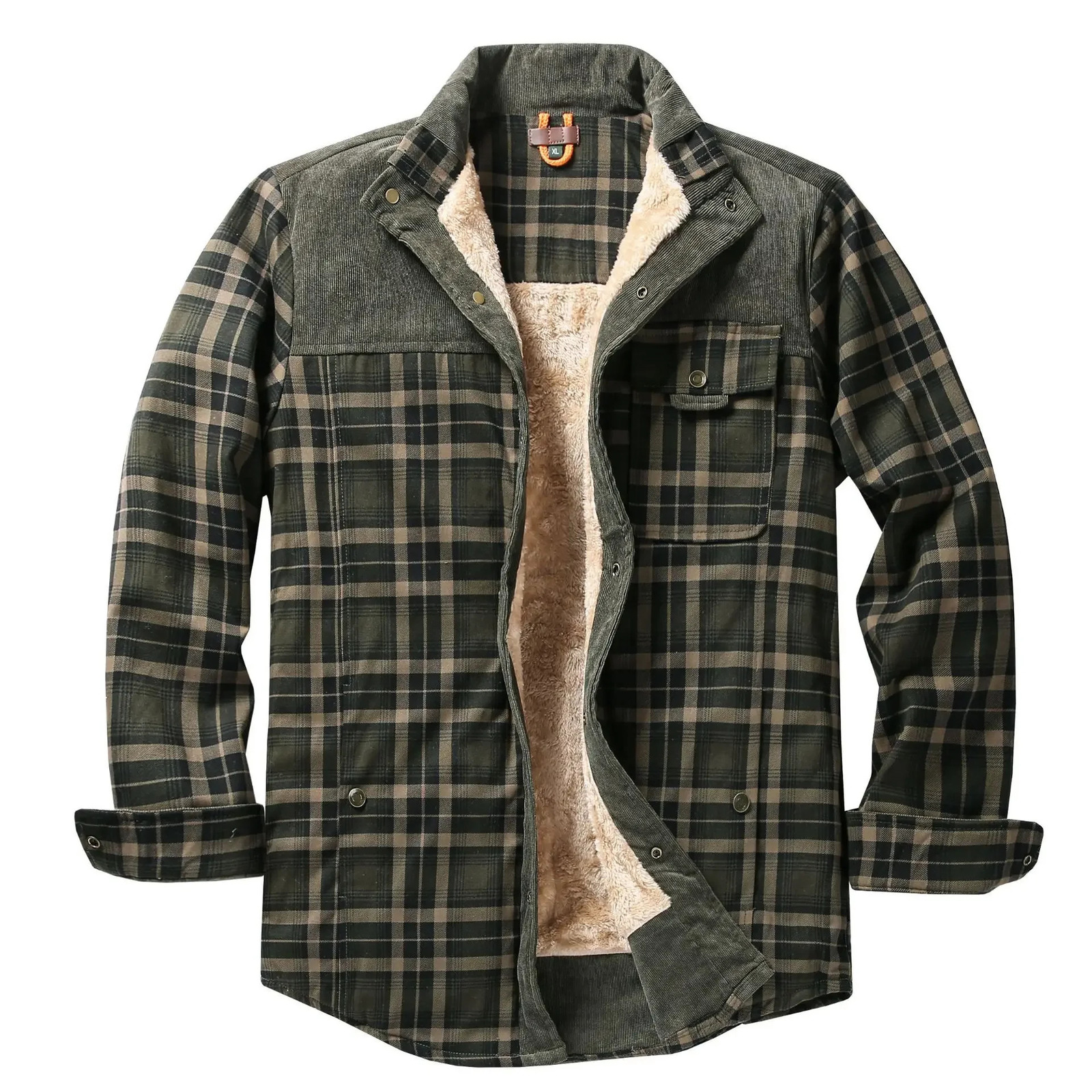 European and American casual checkered thick shirt Mens style wool thread Warm winter Pure cotton jacket SXXXX 250226