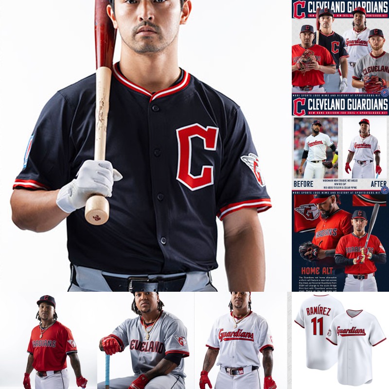 2025 Guardians Jersey 11 Jose Ramirez 48 Emmanuel Clase 38 Steven Kwan 28 Tanner Bibee 22 Josh Naylor 23 Bo Naylor 57 Shane Bieber Custom Baseball Jerseys