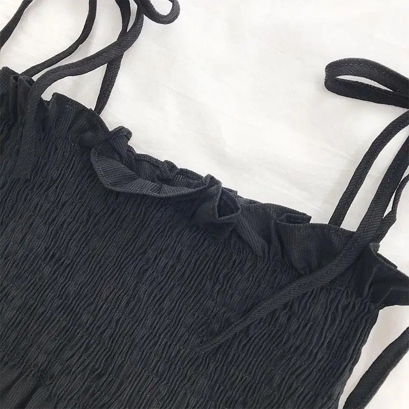 Sexy Tank Top Bow Halter Crop Tops Women Summer Folds Camis Backless Camisole Casual Bandage Tee Female Sleeveless Cropped Vest 250226