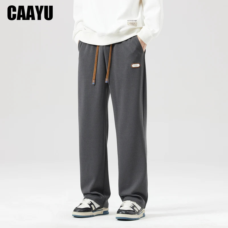 CAAYU Autumn Mens Jogger Sweatpants Fashion Korean Style Drawstring Streetwear Casual Baggy Trousers Male Loose Pants 250225