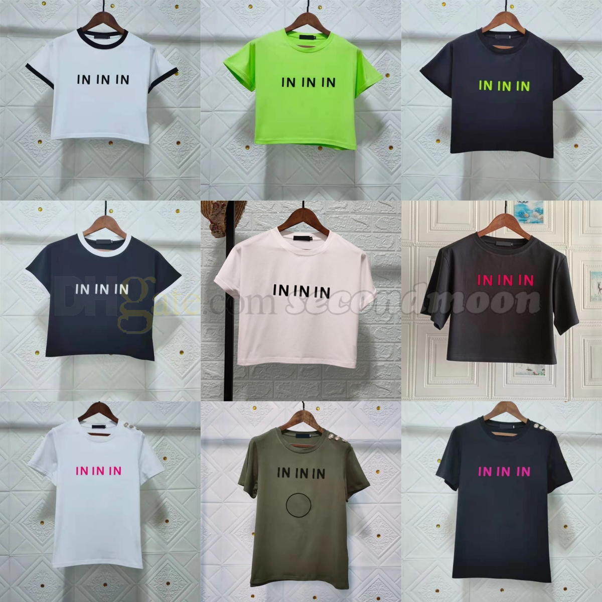Women Short T Shirt Summer Breathable Crop Top Casual Style Tee Letter Print Designer Tees
