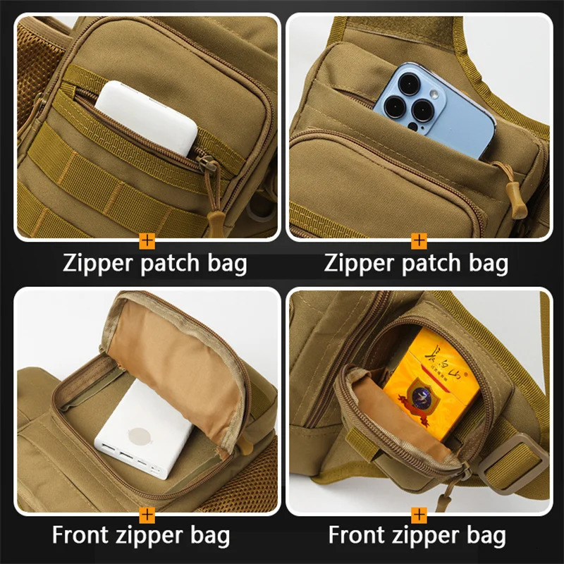 Waterproof Fishing Shoulder Bag Outdoor Sports Cycling Crossbody Chest Single Backpack Travel Climbing Camping Fishing Handbag 250226