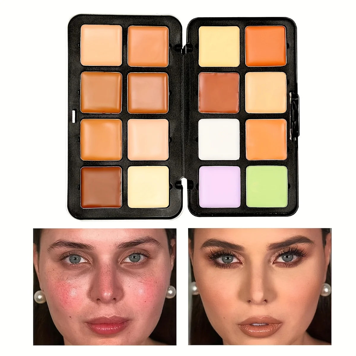 16-color Iron Box Concealer Contouring Side Shadow Nose Shadow Earth Brown Color Matte Concealer Makeup Palette 250222