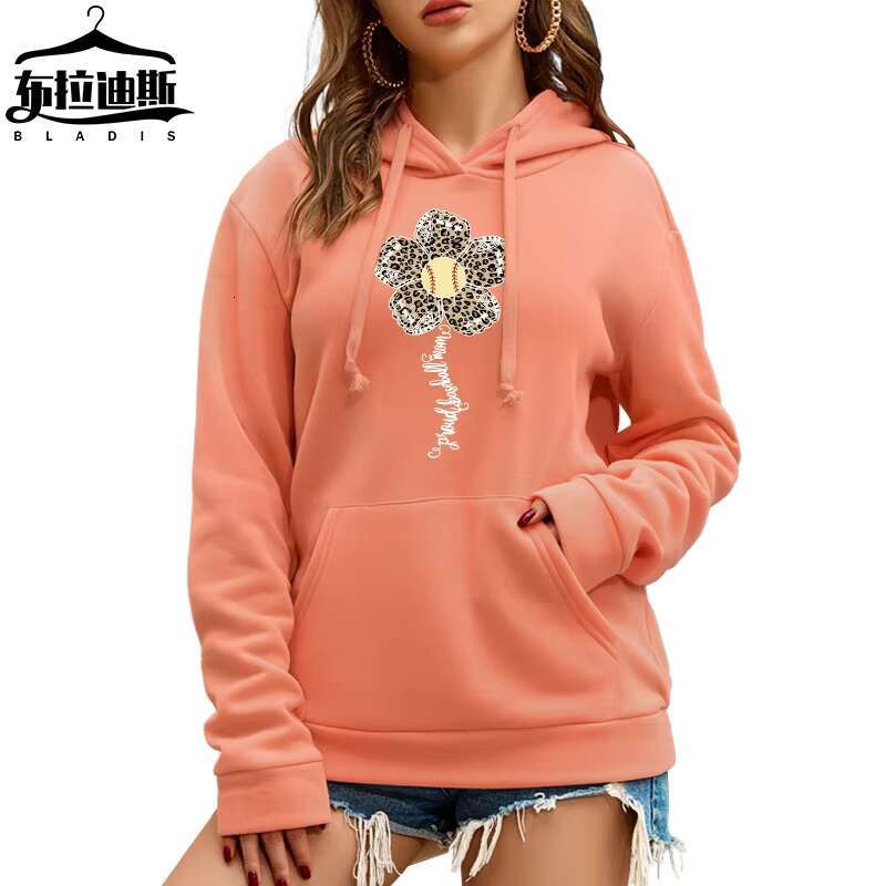 Streetwear High Quality Hoodies Sweatshirts Leopard Print Baseball Element Creative Printing Women Hoodie