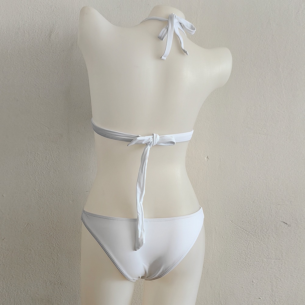 designer Sexy swimwear New Nylon Lycra Women's White Splicing Bikini Set Swimsuit
