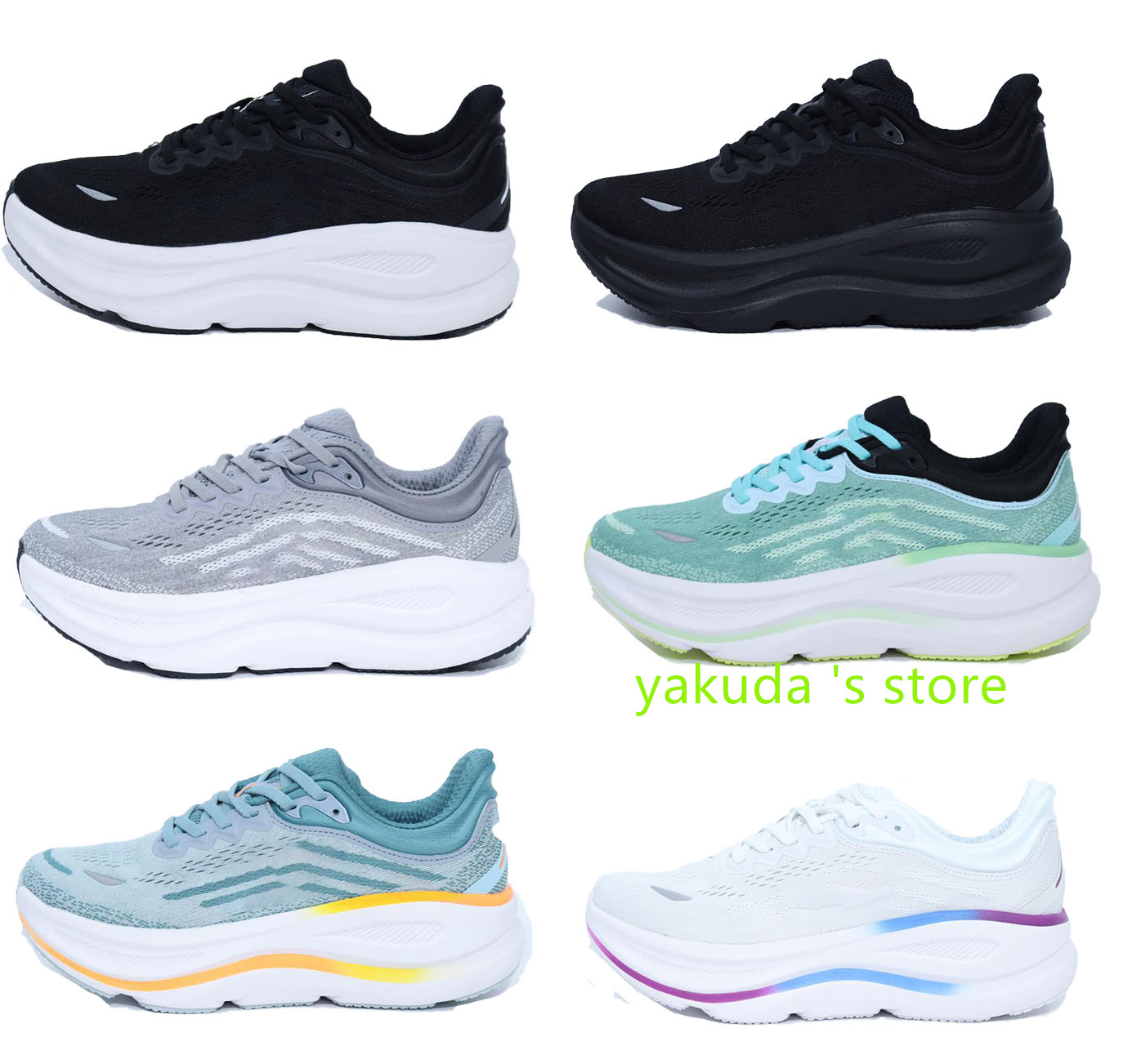 Bondi 9 Cushioned Road Running Shoes Women Men Sneakers Hardest Working Shoe dhgate Yakuda store Sale local boots Training Sneakers All-Day Comfort