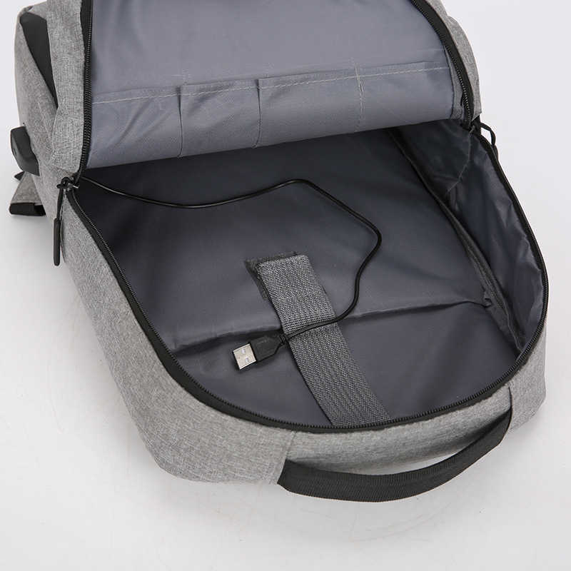 Backpack Mens Simple Large Capacity Casual Computer Backpack Mens Business Multifunctional Charging Backpack Junior High School Men Day Travel Bag 241