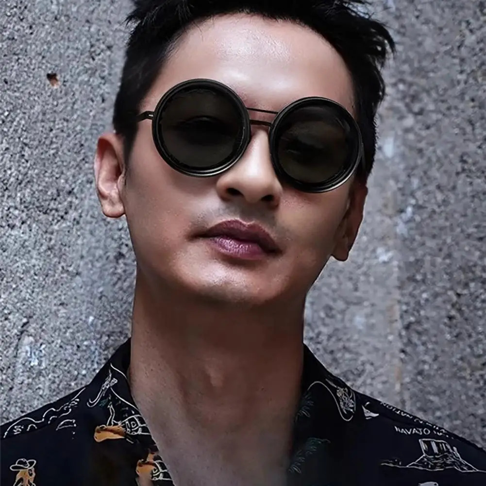 Stylish Rounded Polarized 1-9 Gears Adjustable Sunglasses with ND Filter Lenses Handcrafted Retro Glasses for Men Women 250221