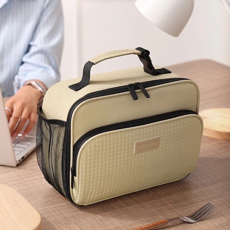 Portable Lunch Bag for Women Thermal Insulated Lunch Box Tote Cooler Handbag Waterproof Bento Pouch Office Food Tote Handbag 250225