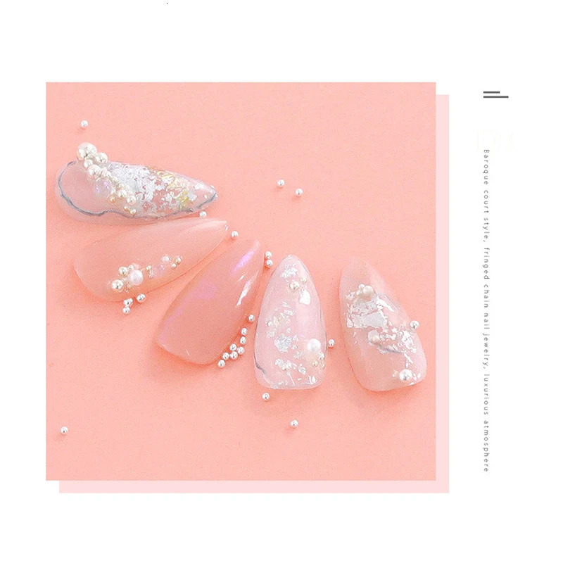 6 Grids Nail Art Tiny Steel Caviar Beads 0815mm Mixed Size 3D n Rose Gold Silver Jewelry Manicure DIY Decoration 250217