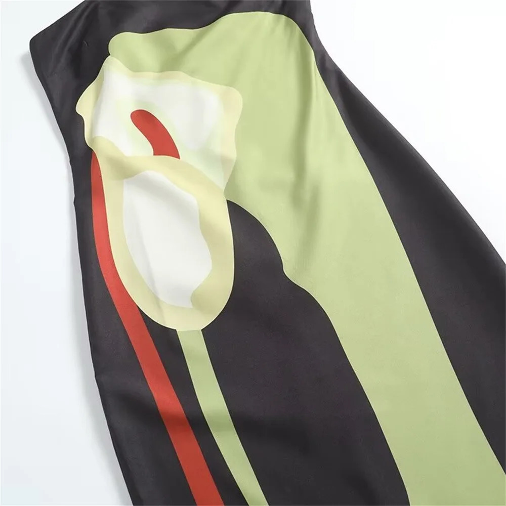 Sexy Strapless Backless Printed Long Dress Women Fashion Sleeveless Off Shoulder Dresses Summer Lady Party Evening Robes 250222