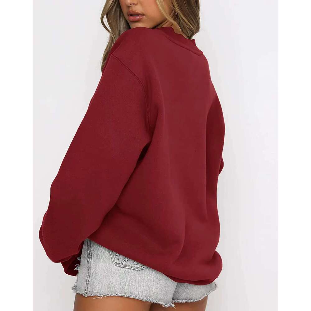 Fitspi Women's Long Sleeve Sweatshirt Casual Crew Neck Loose Fit Pullover Hoodie Fall Tops