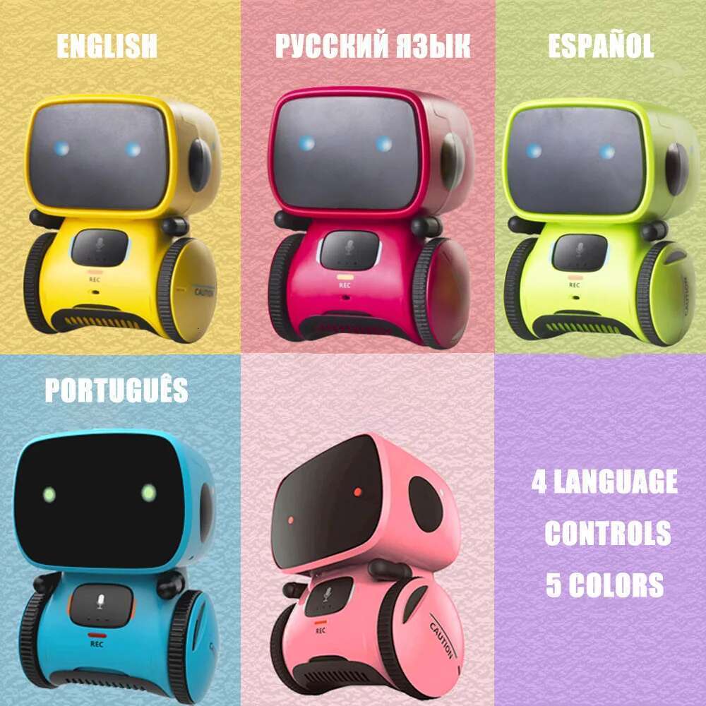 Emo Robot Intelligent Robots Russian English Spanish Version Voice & Touch control Toys Interactive Educational Children's G
