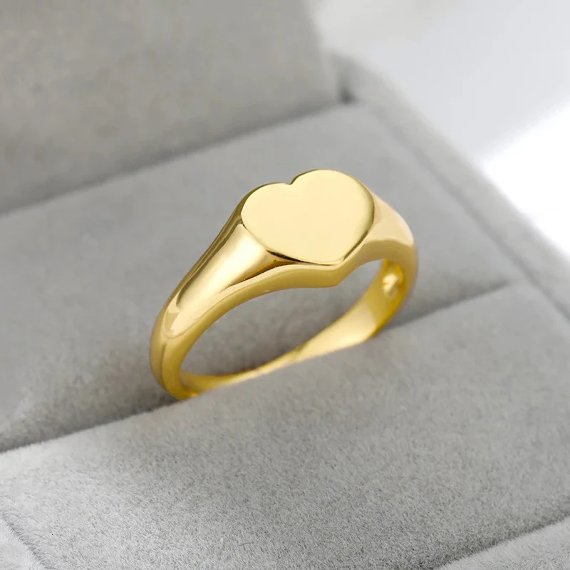Stainless Steel Heart Rings For Women Gold Color Engagement Wedding Party Ring Female Fashion Finger Jewelry Gift 2024 Trend 250225
