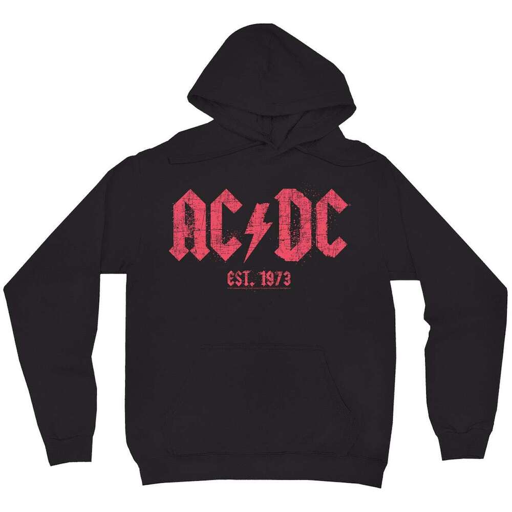 80s classic high street punk ACDC rock band autumn and winter new men's loose hooded sweatshirt