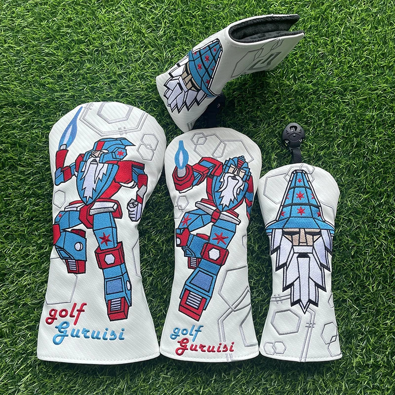 robot wizard Golf club cover wood cover Golf club shaft fairway wood cover Golf club head Protective Cover robot wizard 250226