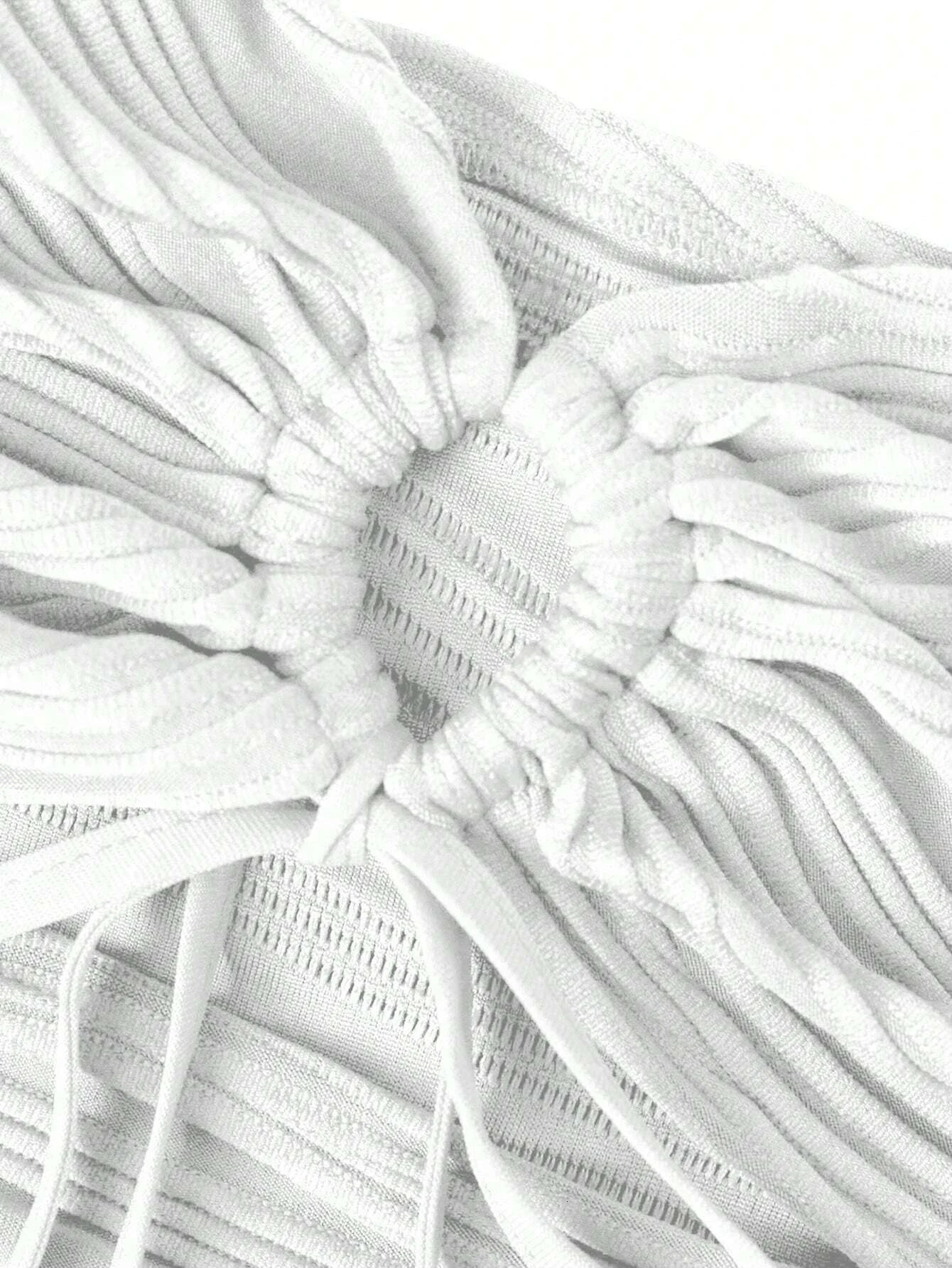 Drawstring Ruched Cut Out Front Tube Top Women Summer Y2K Clothes Sexy Strapless Sleeveless Crop Top Streetwear 250225