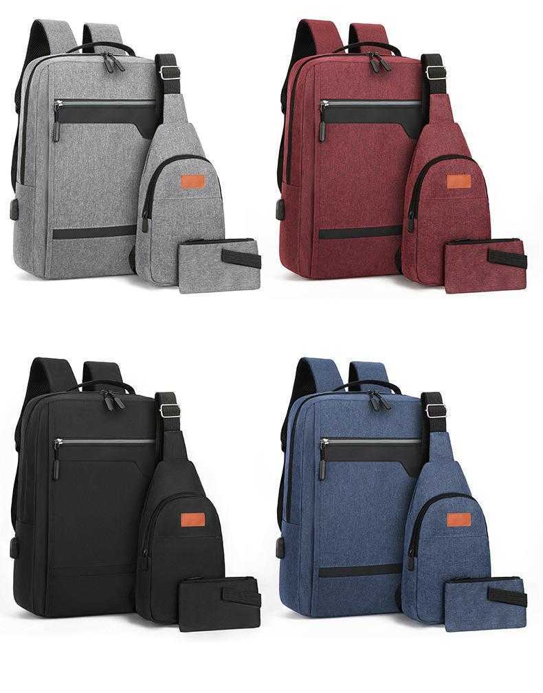 Business Backpack Three Piece Set Backpack For Men Multifunctional Computer Bag Backpack For Male College Students Large Capacity Day Backpack Travel 