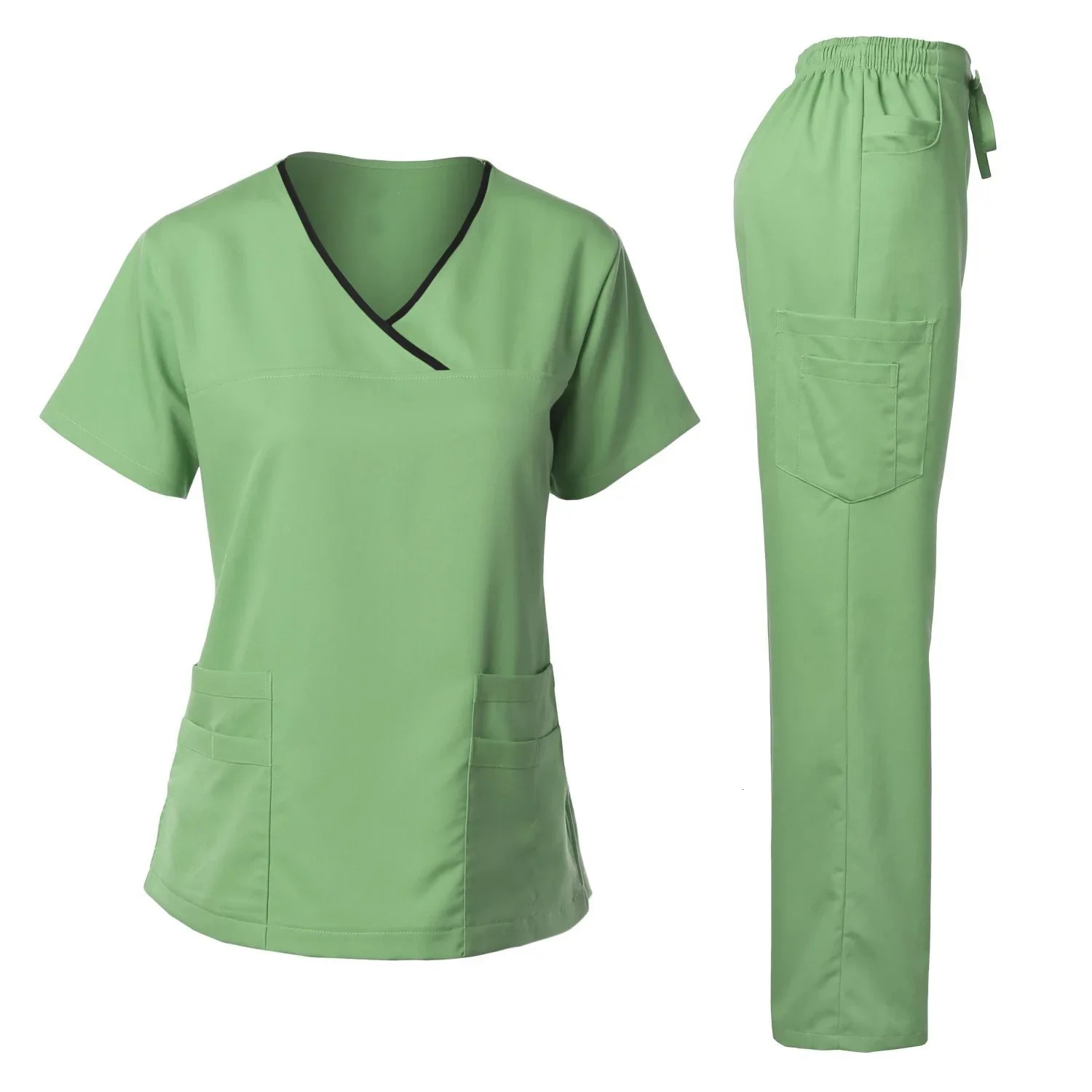 High Quality Uniform Woman Hospital Clinical Beauty Salon Spa Tops And Pants Women Nursing Scrub Uniforms Sets 250225