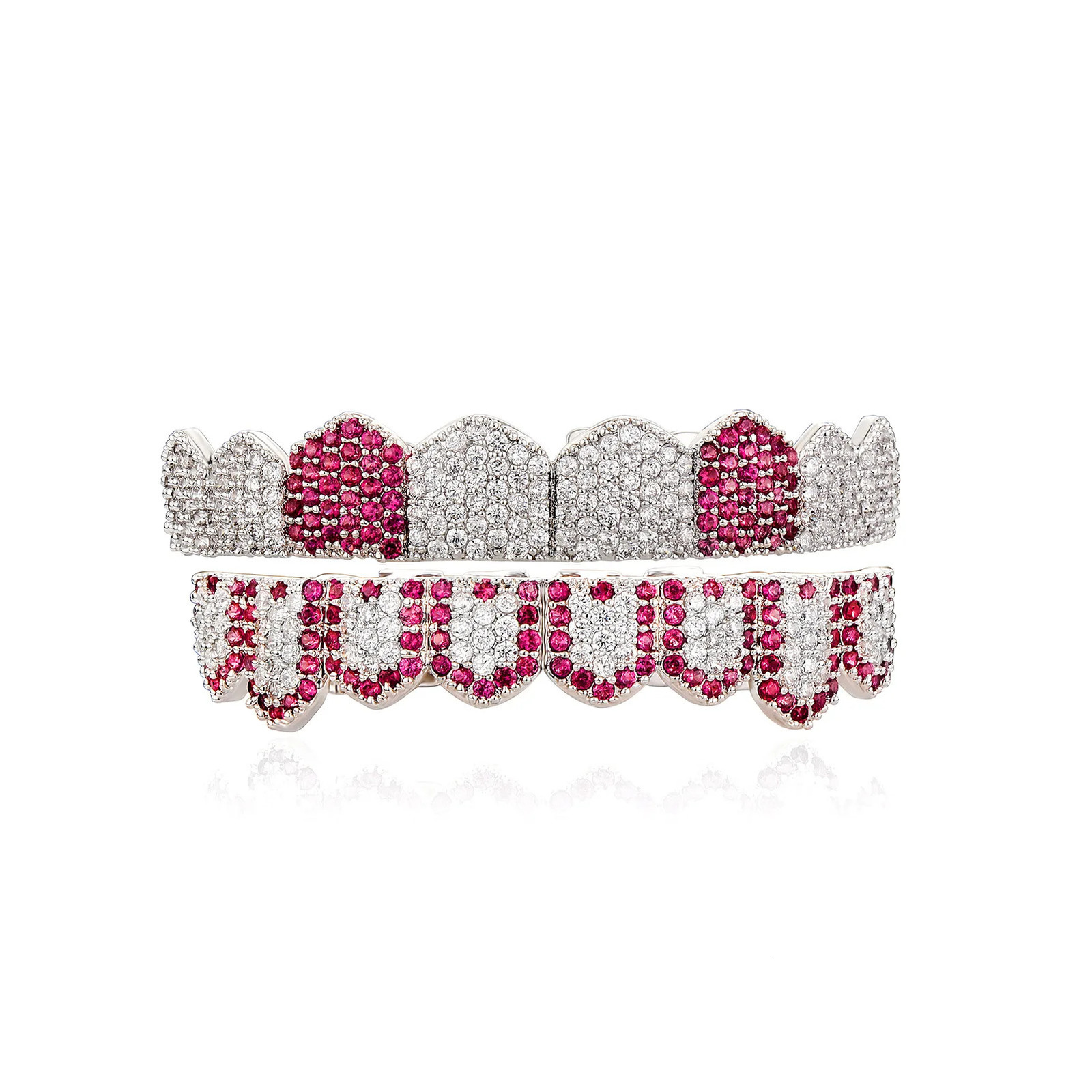 Hip Hop Men Women Iced Out Cubic Zircon Top Bottom Teeth Caps Bling CZ Micro Pave Teeth Grills Halloween Cosplay Jewelry 250220