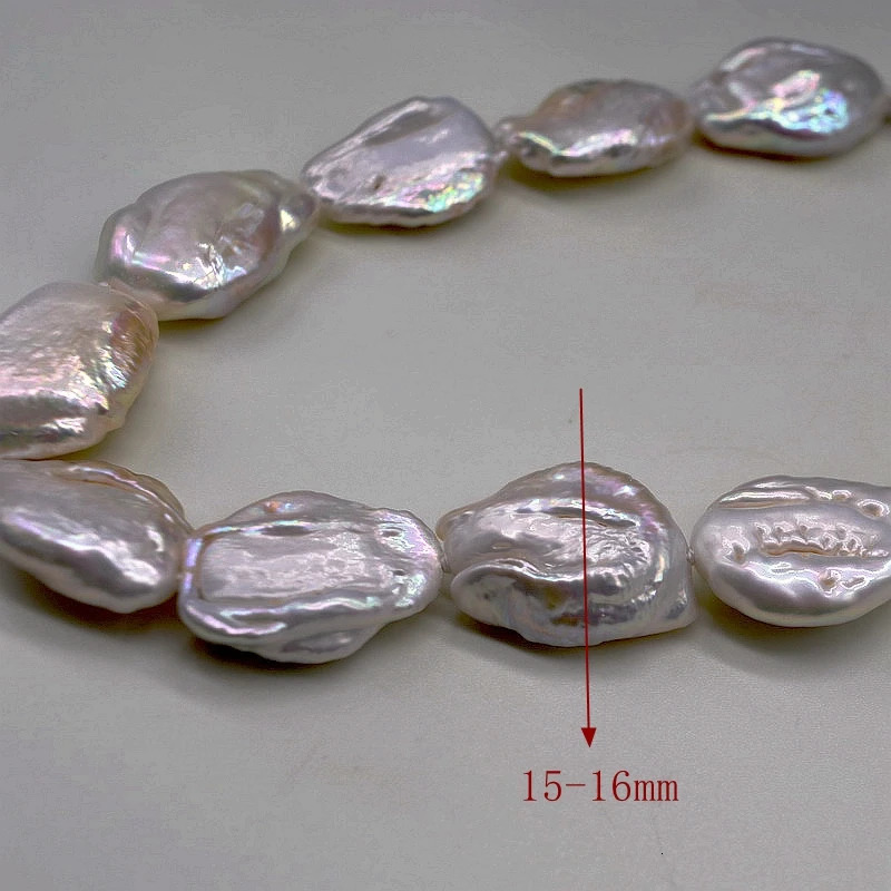 White Baroque Necklace Natural Coin Drop Shape Pearl Necklace Exaggerated Women Necklaces Mom Gifts 250222