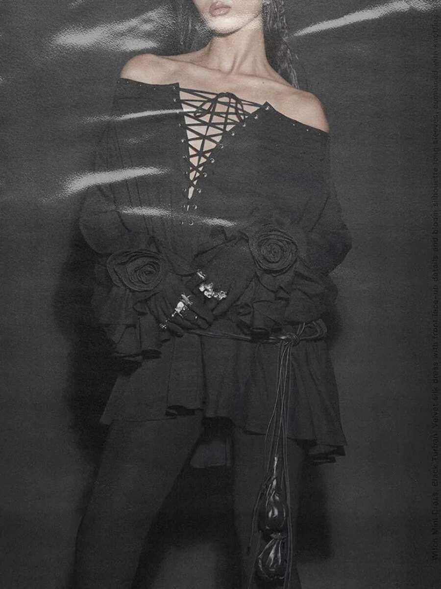 Solid Lace Up Loose Dresses For Women Slash Neck Long Sleeve High Waist Designer Mini Dress Female Fashion Style