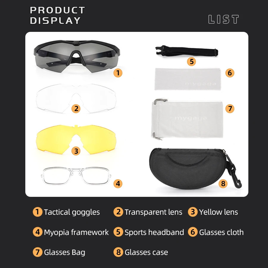 Tactical goggles set windproof and dustproof CS military shooting bulletproof sunglasses motorcycle mountain glasses 250222