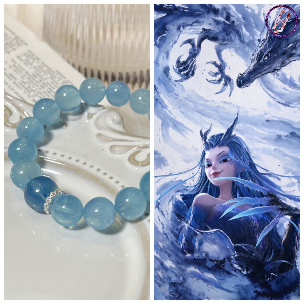 2025 New Network Hit Nezha 2 Series A Variety of Original Bracelets Natural Crystal Aquamarine A Variety of Crystal Womens Bracelet Customization