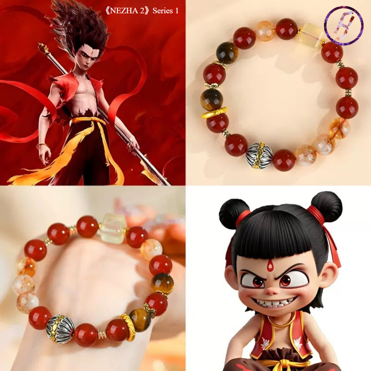 2025 New Network Hit Nezha Series A Variety of Original Bracelets Natural Crystal Citrine Carnelian Kyanite A Variety of Crystal Womens Bracelet Custo