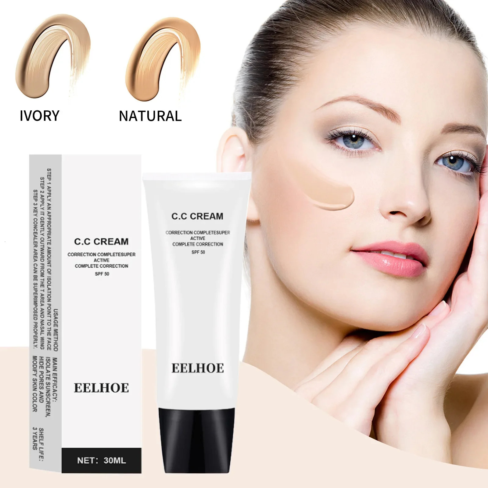3PCS CC Cream Liquid Foundation Waterproof No Creasing Long-lasting No Separation Concealer Female Make Up Products 250222
