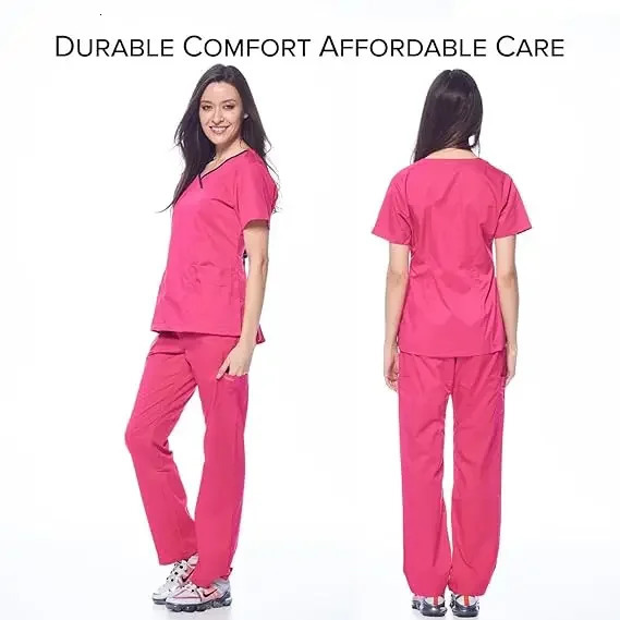 High Quality Uniform Woman Hospital Clinical Beauty Salon Spa Tops And Pants Women Nursing Scrub Uniforms Sets 250225