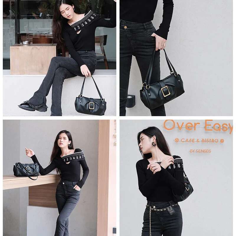 VM FASHION KISS Women's Genuine Leather Underarm Bags Designer Women Top Handle Shoulder Bag Handbag And Wallet