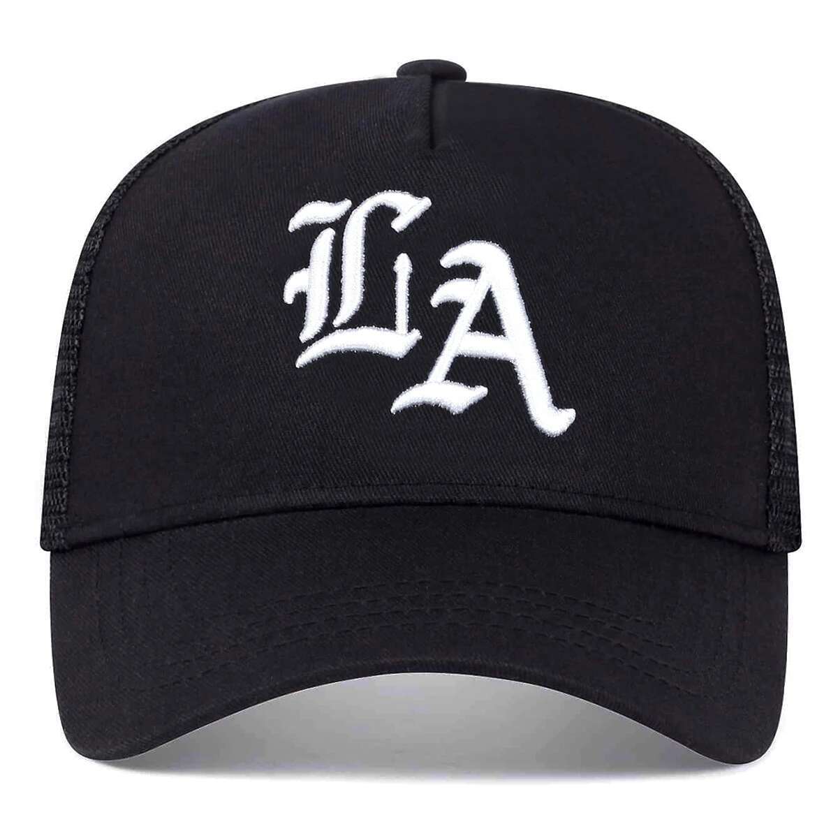 Unisex LA Letter Embroidery Baseball Net Caps Hip Hop Cap Spring Summer Outdoor Adjustable Casual Hats Sunscreen Hat