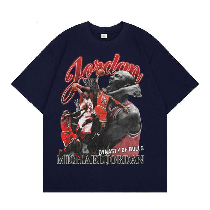 2025 Summer New Air Legend Basketball Short sleeved Men's and Women's American Trendy Brand Pure Cotton T-shirt