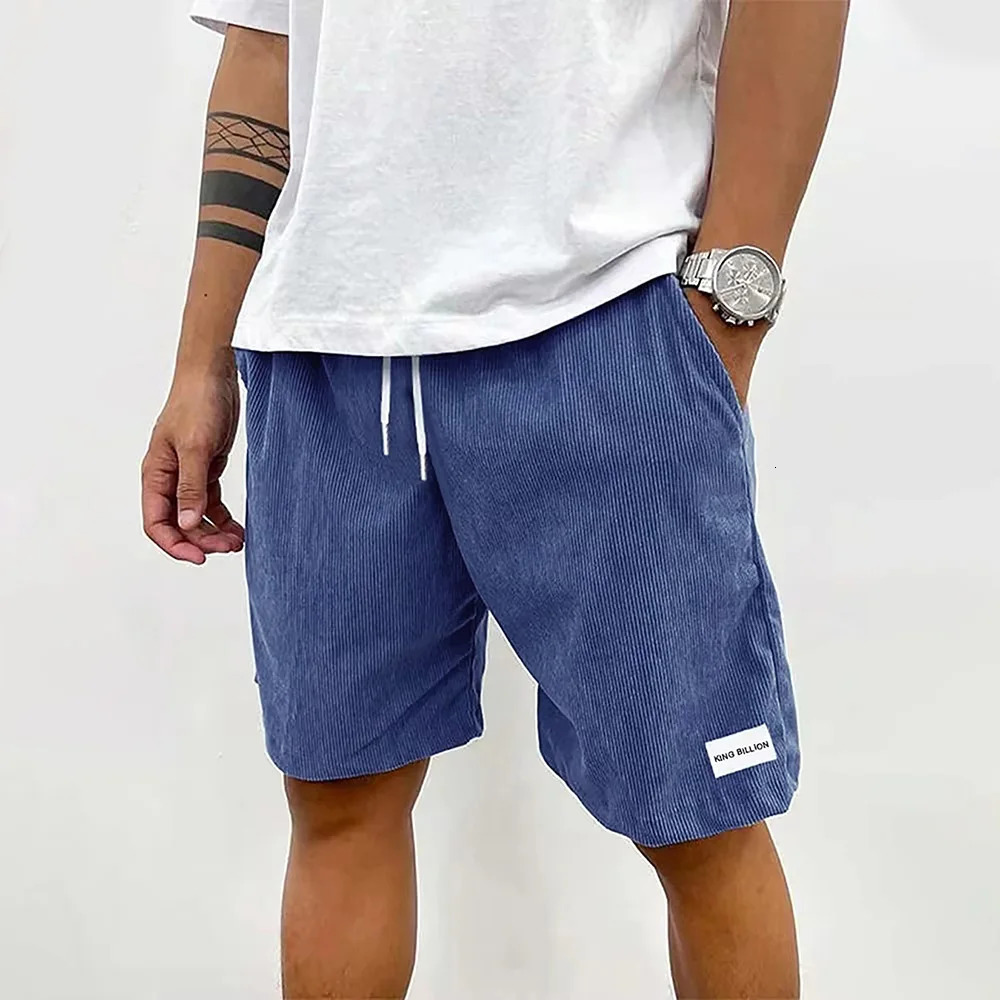 Men Corduroy Sweatpants Summer Beach Casual Shorts Mens Baggy Shorts Basketball Short Trousers Solid Color Sportswear Men 250225