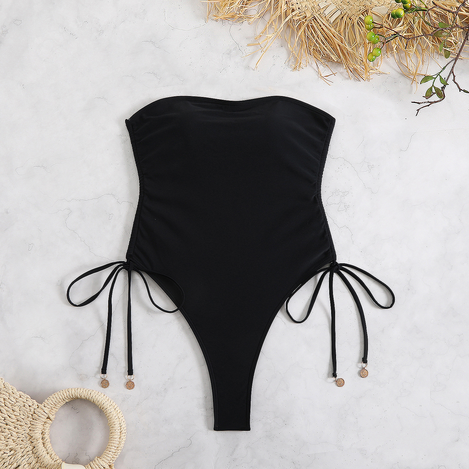 fashion swimwear Unified for women 2025 new style strapless, sexy and high-end hot spring swimsuit, high elasticity swimsuit