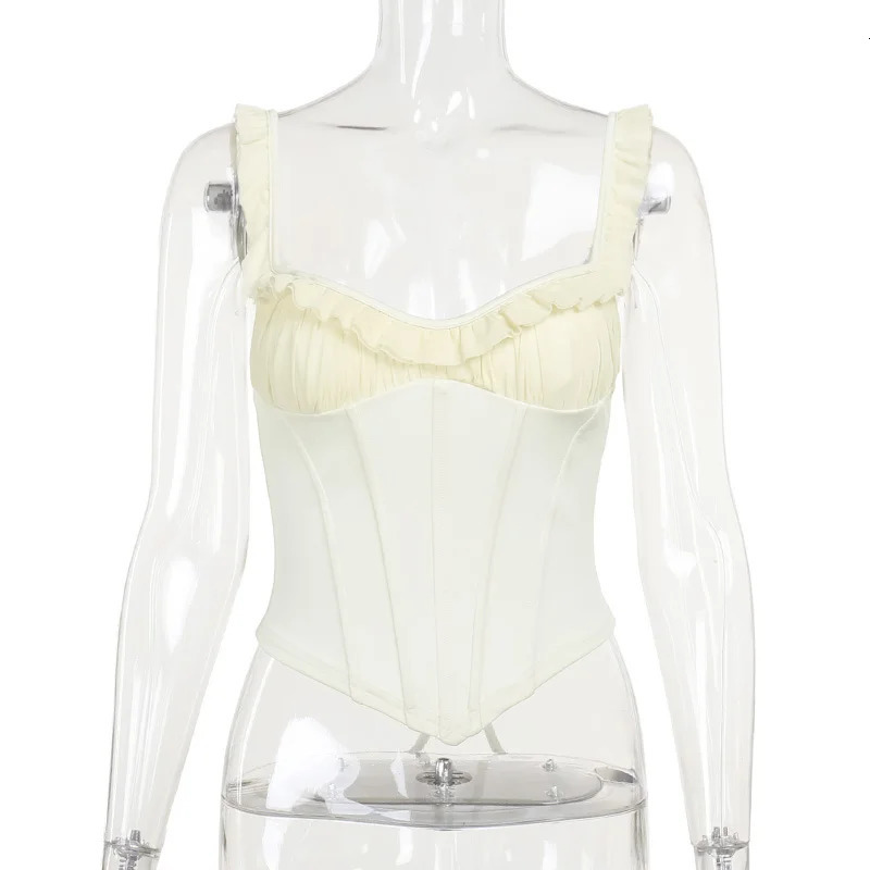 Fashion corset Top Elegant Sexy Summer Clothes Women Low Cut Backless Tank Tops Resort Wear YY24023PF 250225