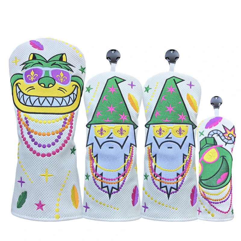 Christmas cat Golf Wood Cover Fashion cut Driver Fairway Hybrid Cover Waterproof Protector Set Soft Durable Golf headCovers 250226