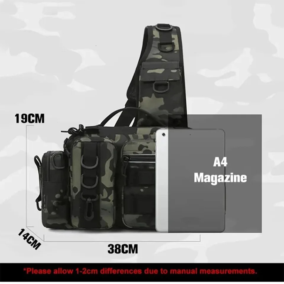 Fishing Tackle Backpack Lure Box Gear Storage Bag Fanny Pack for Men Fly Fishing Backpack with Rod Holder Sling Shoulder Bag 250226