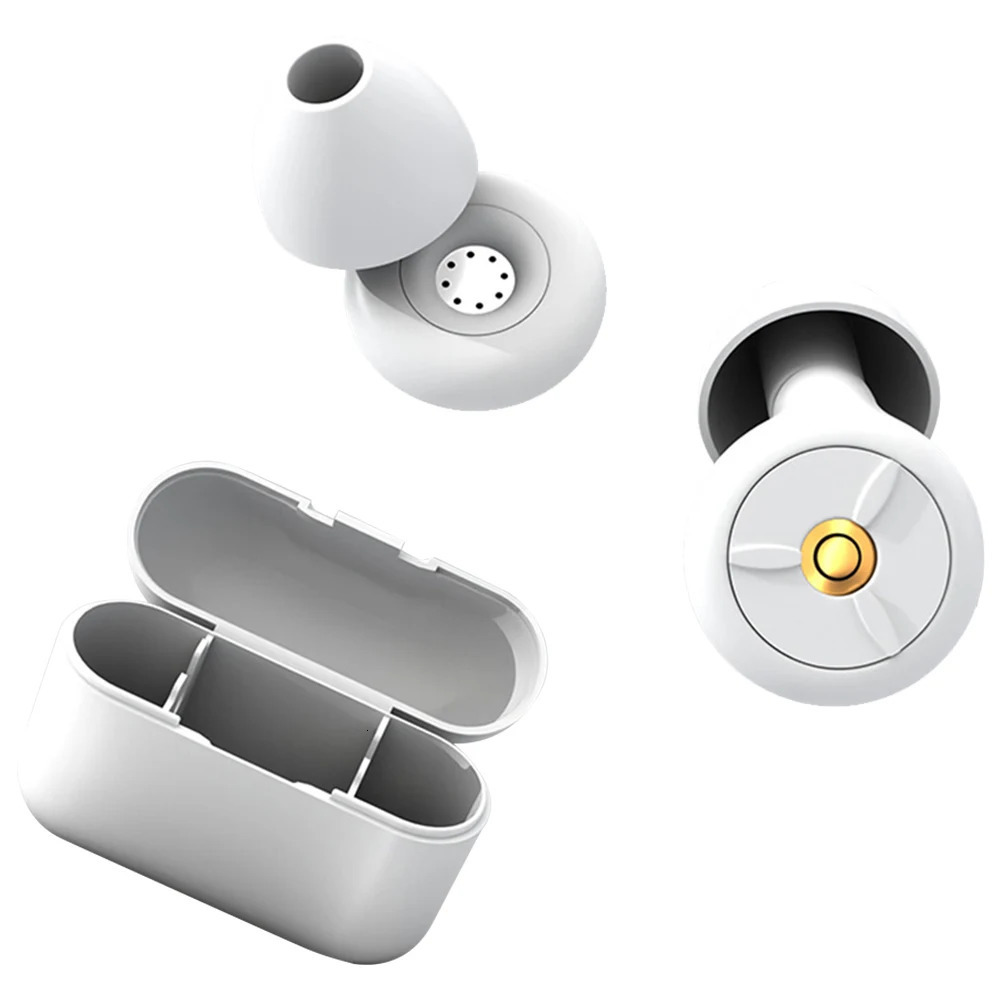 Silicone Ear Protection Earplugs Waterproof Anti-Noise Earplugs Washable with Earplug Caps Case for Swimming Showering 250226