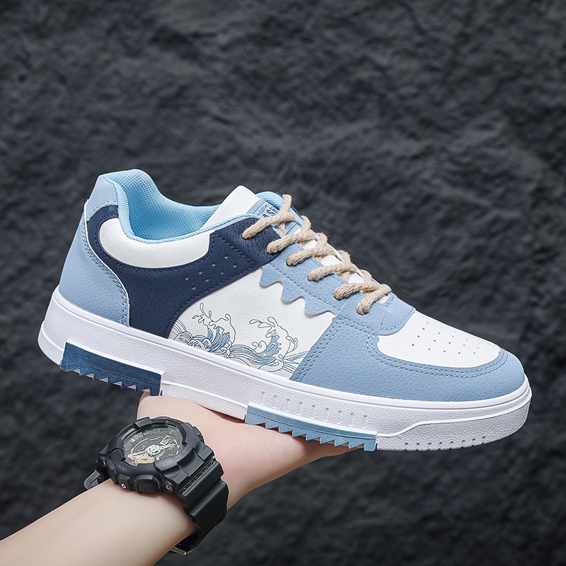 Spring new breathable comfy white men's trend all match thick sole sports casual hot board fashion shoes
