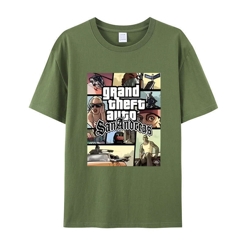 R-Star GTA5 Grand Theft Auto game peripheral short sleeved T-shirt loose plus size trendy men's clothing