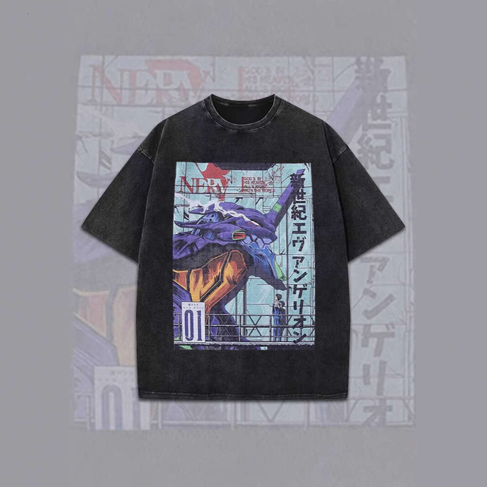 2025 Summer New Harajuku Oversized Short Sleeve and Women Cartoon Anime Printed T-shirt Top for Men