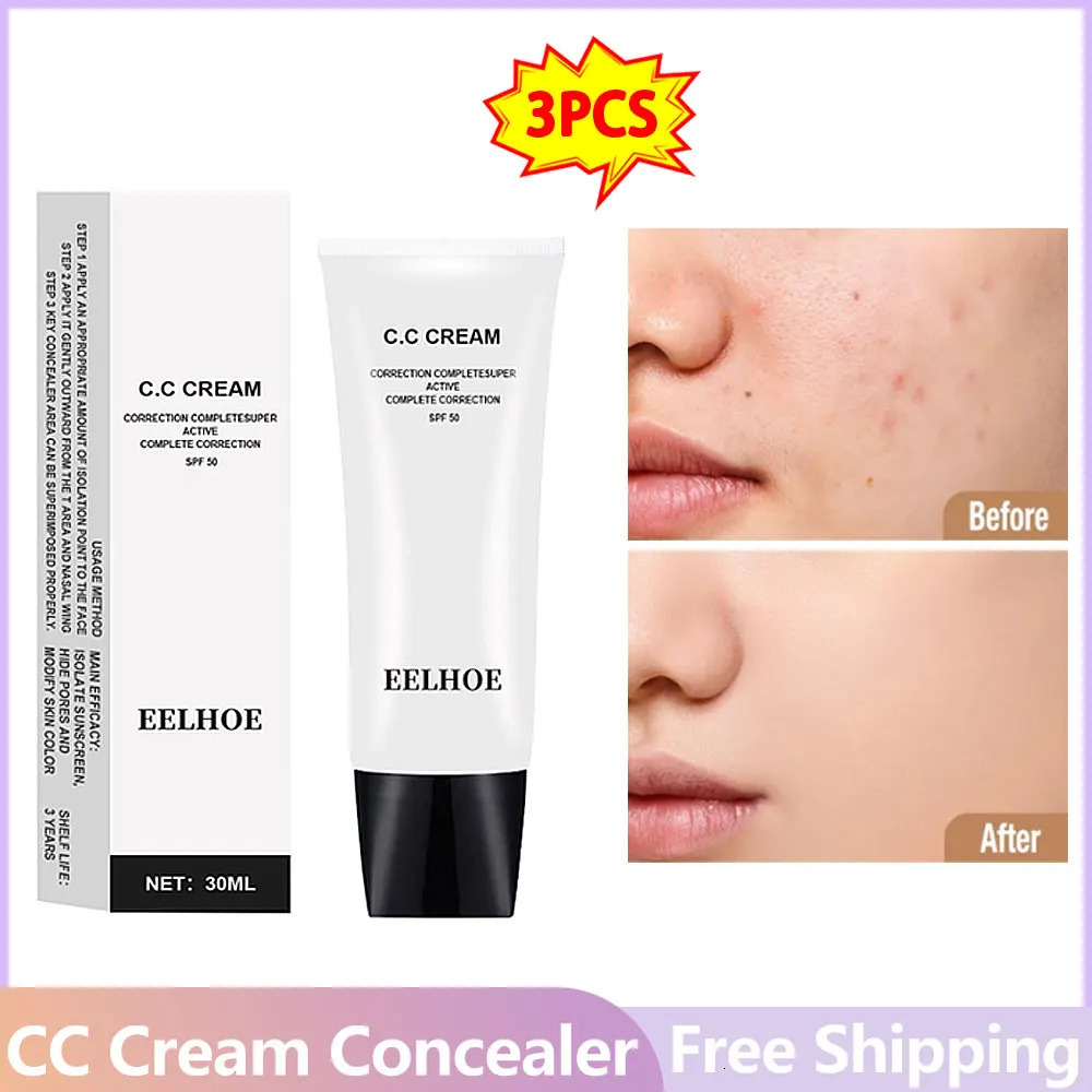 3PCS CC Cream Liquid Foundation Waterproof No Creasing Long-lasting No Separation Concealer Female Make Up Products 250222
